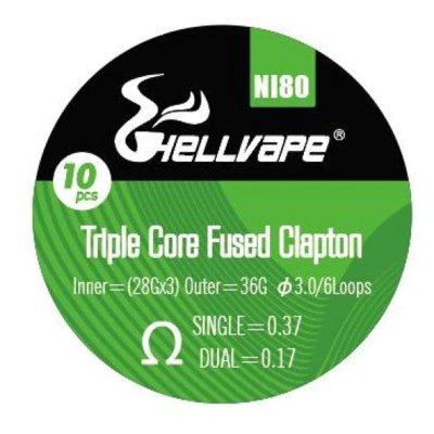 کویل فنری تیریپل کور هل ویپ | Hellvape Ni80 Triple Core Fused Clapton
