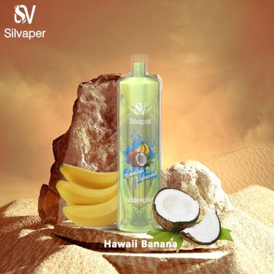 ویپ یکبار مصرف 12000 پاف سیلواپر موز نارگیل | Disposable 12000 Puffs Silvaper Hawaii Banana