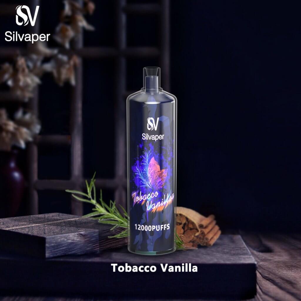 ویپ یکبار مصرف 12000 پاف سیلواپر تنباکو وانیل | Disposable 12000 Puffs Silvaper Tobacco Vanilla